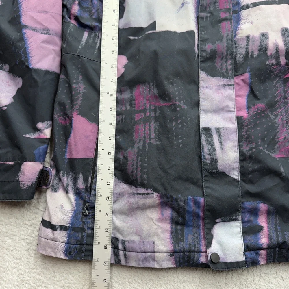 Burton Living Lining Mens XL Snowboard‎ Jacket Purple Black Abstract Graphic Zip